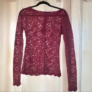 Forever 21 embroidered lace knit top